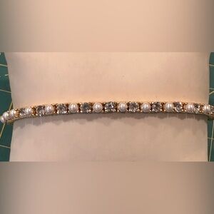 Joan Rivers Pearl and stone tennis bracelet